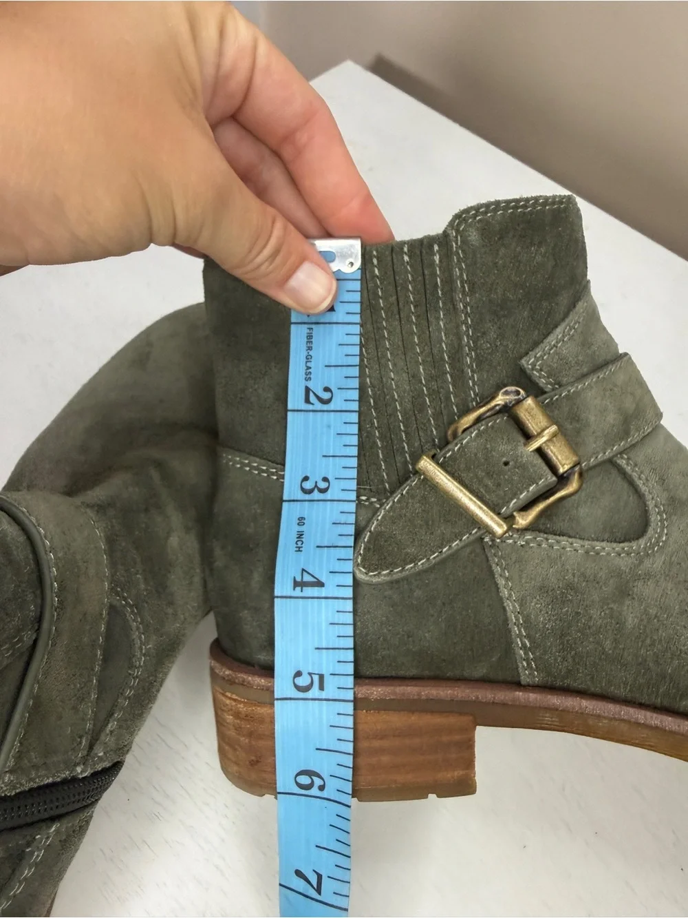 Sofft Women's Brocke Boot Size 8 Short Olive Green Suede Boho Waterproof Shoe